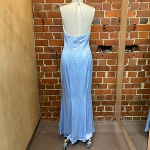 English Designer 1990s satin halter gown