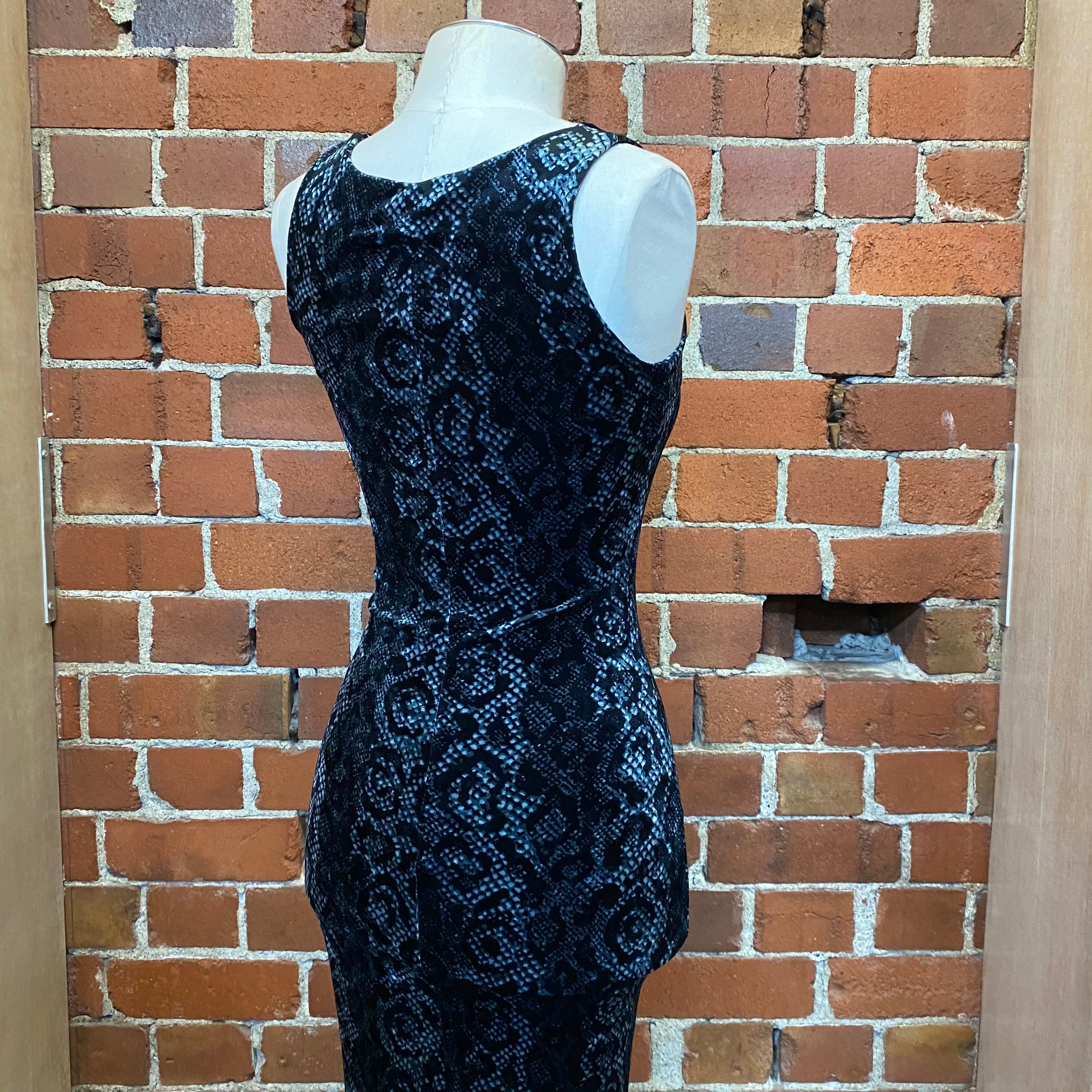 BETSEY JOHNSON 2000s snakeskin velvet gown Wellington Hunters and Collectors BETSEY JOHNSON 2000s snakeskin velvet gown Wellington Hunters and Collectors