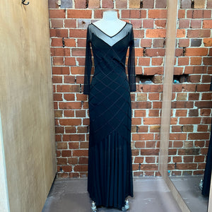 TADASHI USA designer mesh sleeve gown