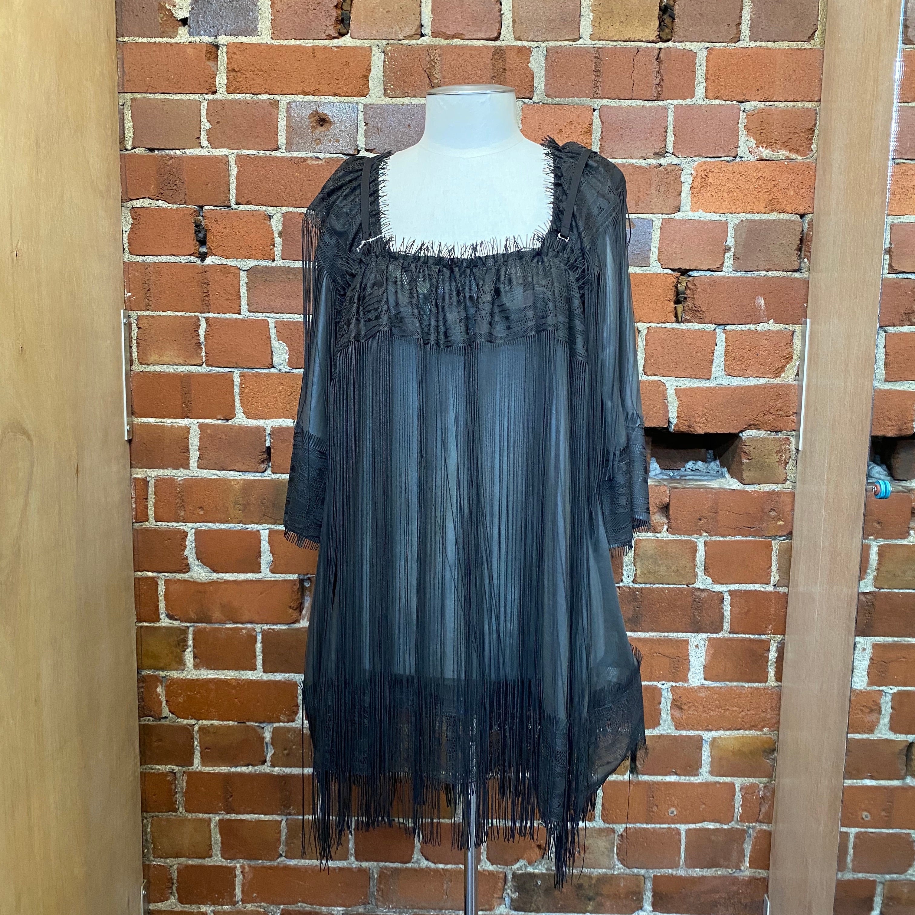 ISSEY MIYAKE tassle and lace top
