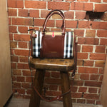 BURBERRY tartan and leather handbag