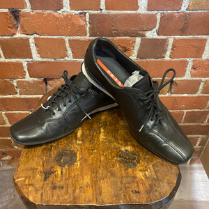PRADA leather square toe sneakers 39 – Wellington Hunters and