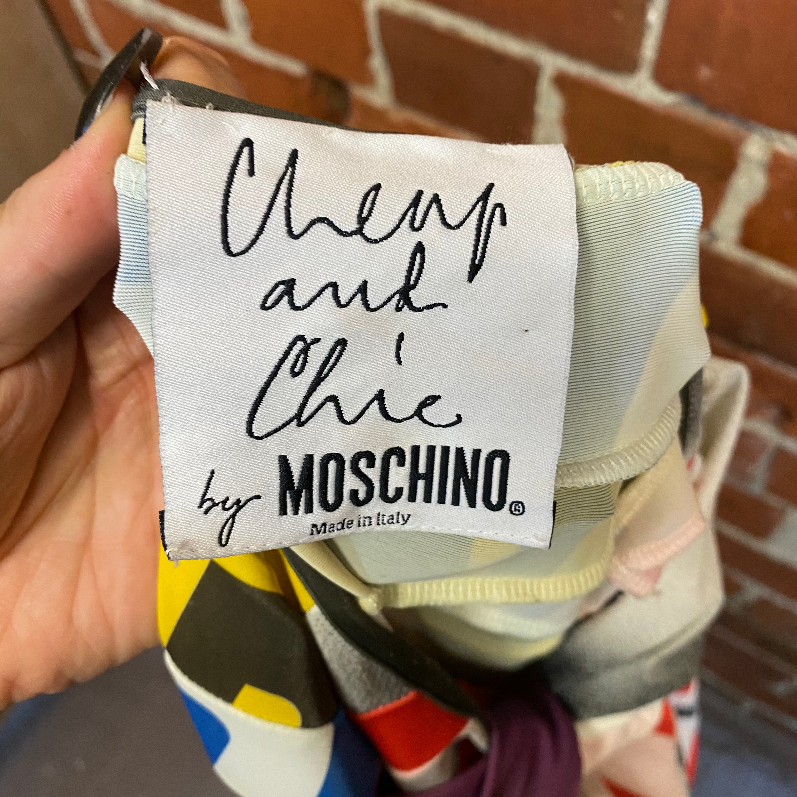 MOSCHINO 1990s Cheap and Chic Peace and Love surrealist dress