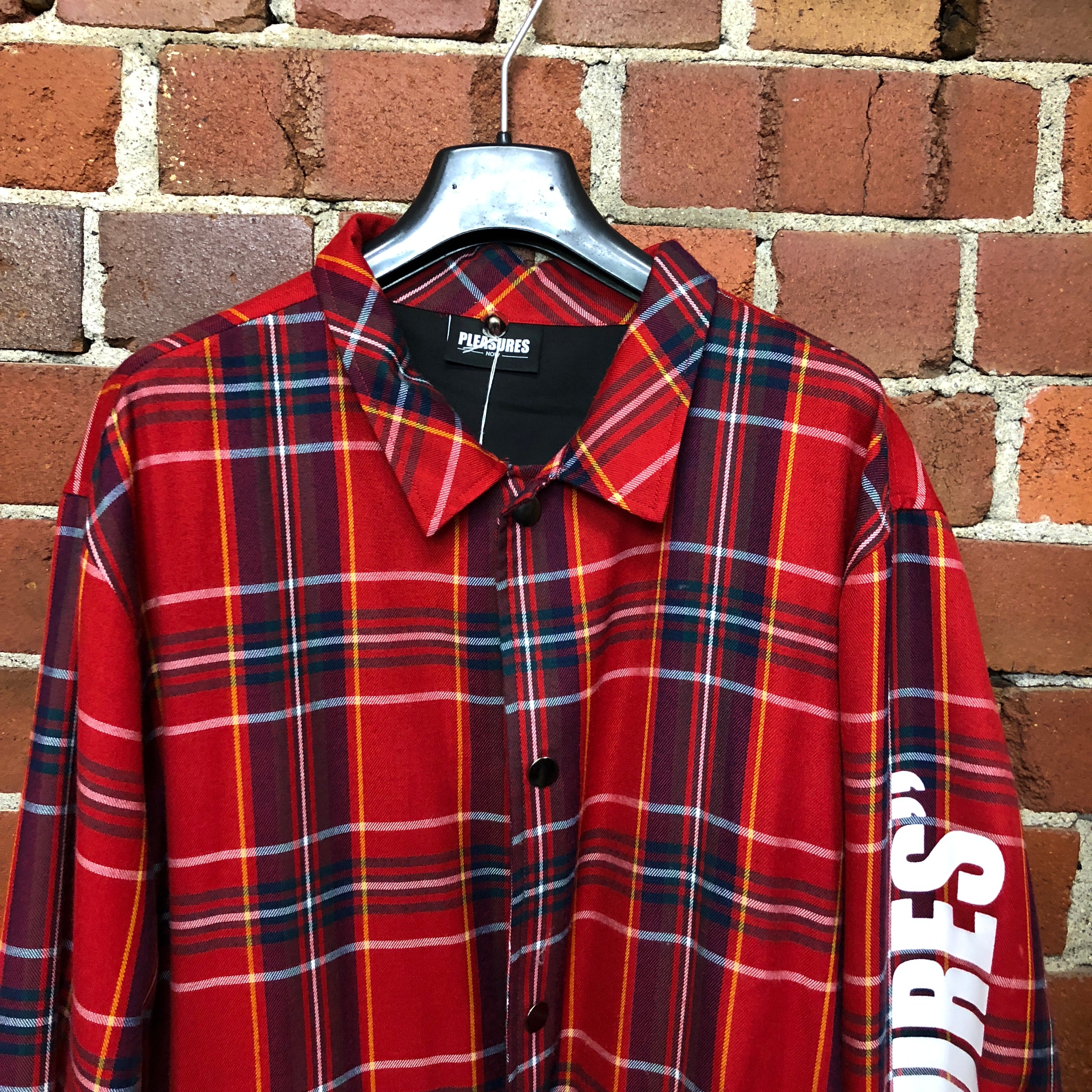 PLEASURES tartan shirt jacket