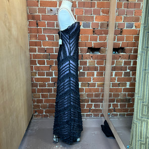 USA DESIGNER mauve and black gown