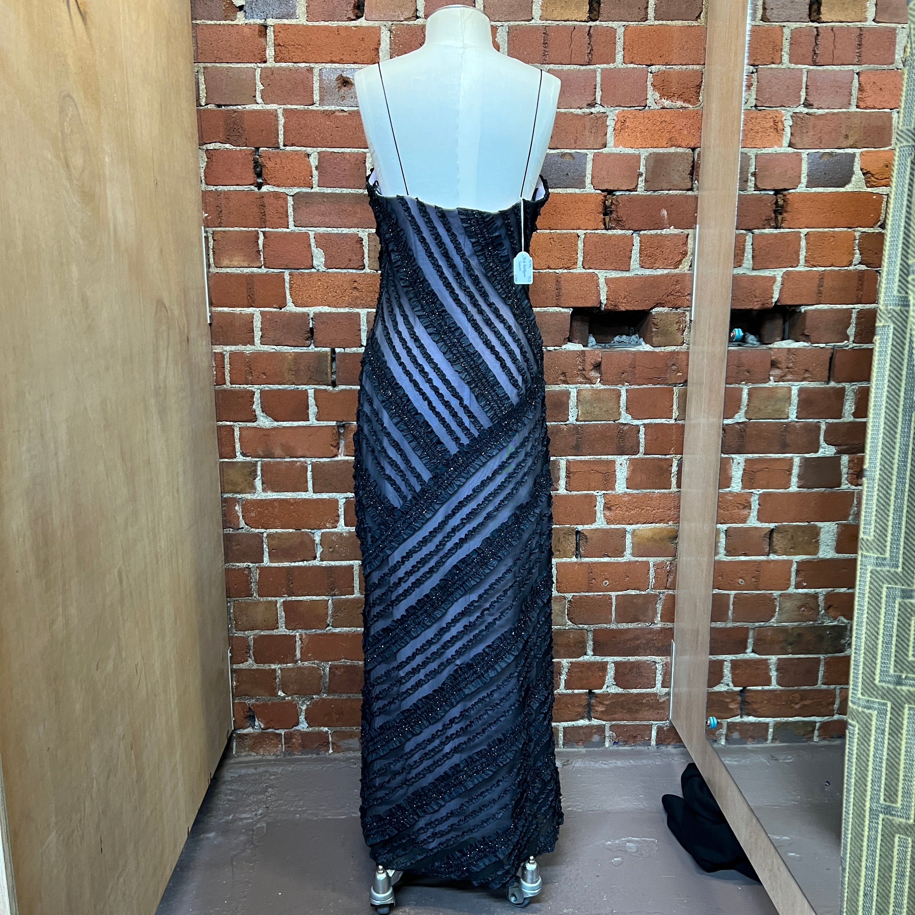 USA DESIGNER mauve and black gown