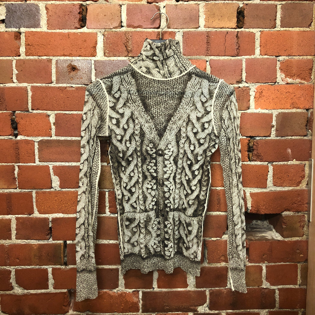 JEAN PAUL GAULTIER cable knit mesh top