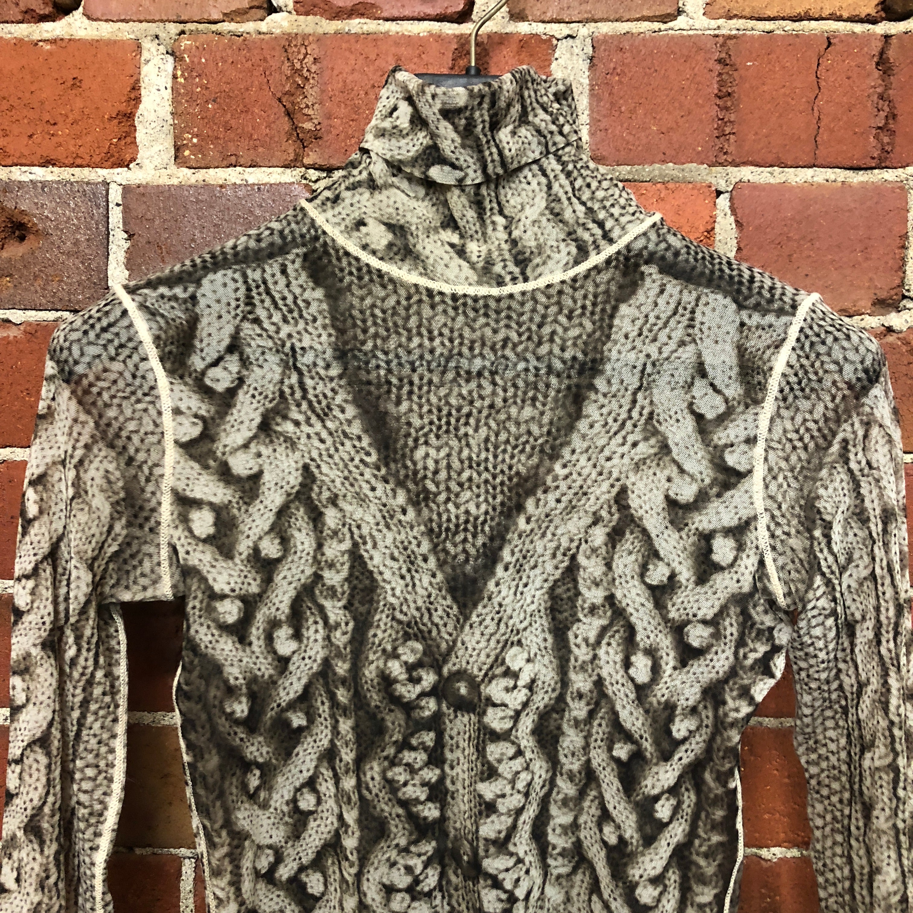 JEAN PAUL GAULTIER cable knit mesh top