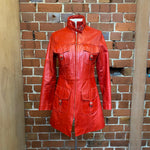 ENGLISH MADE RED LEATHER COAT