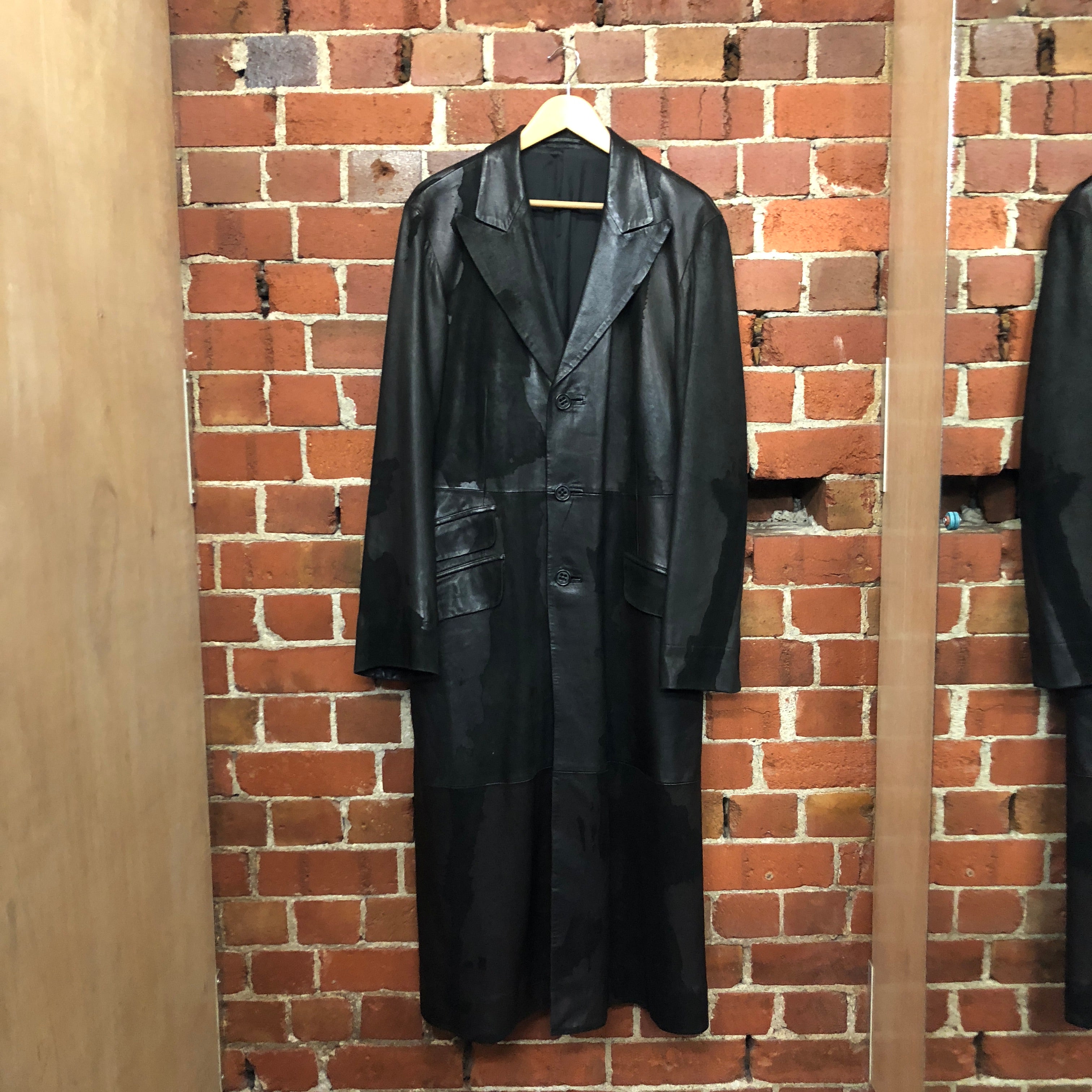 YOHJI YAMAMOTO full length leather coat