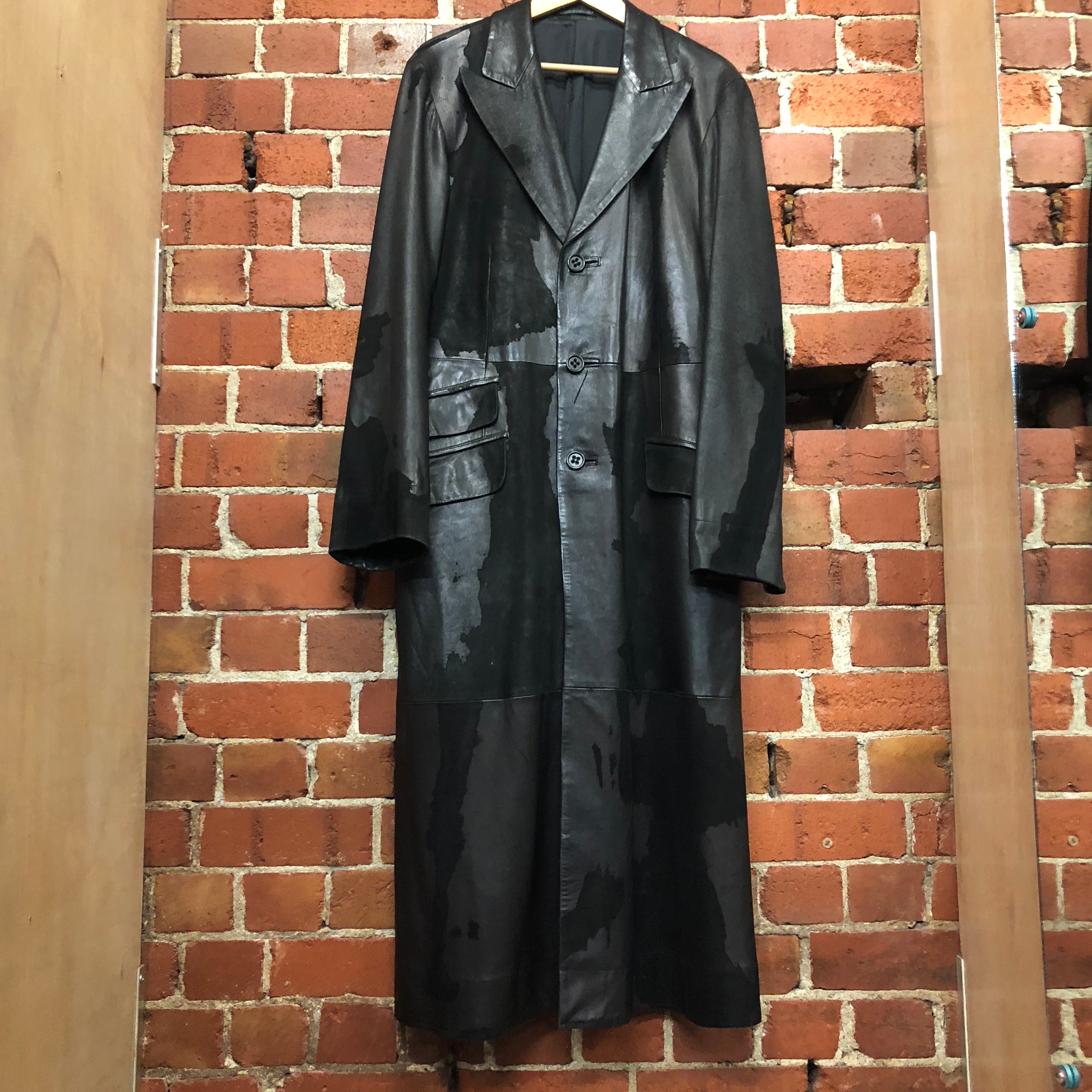 YOHJI YAMAMOTO full length leather coat