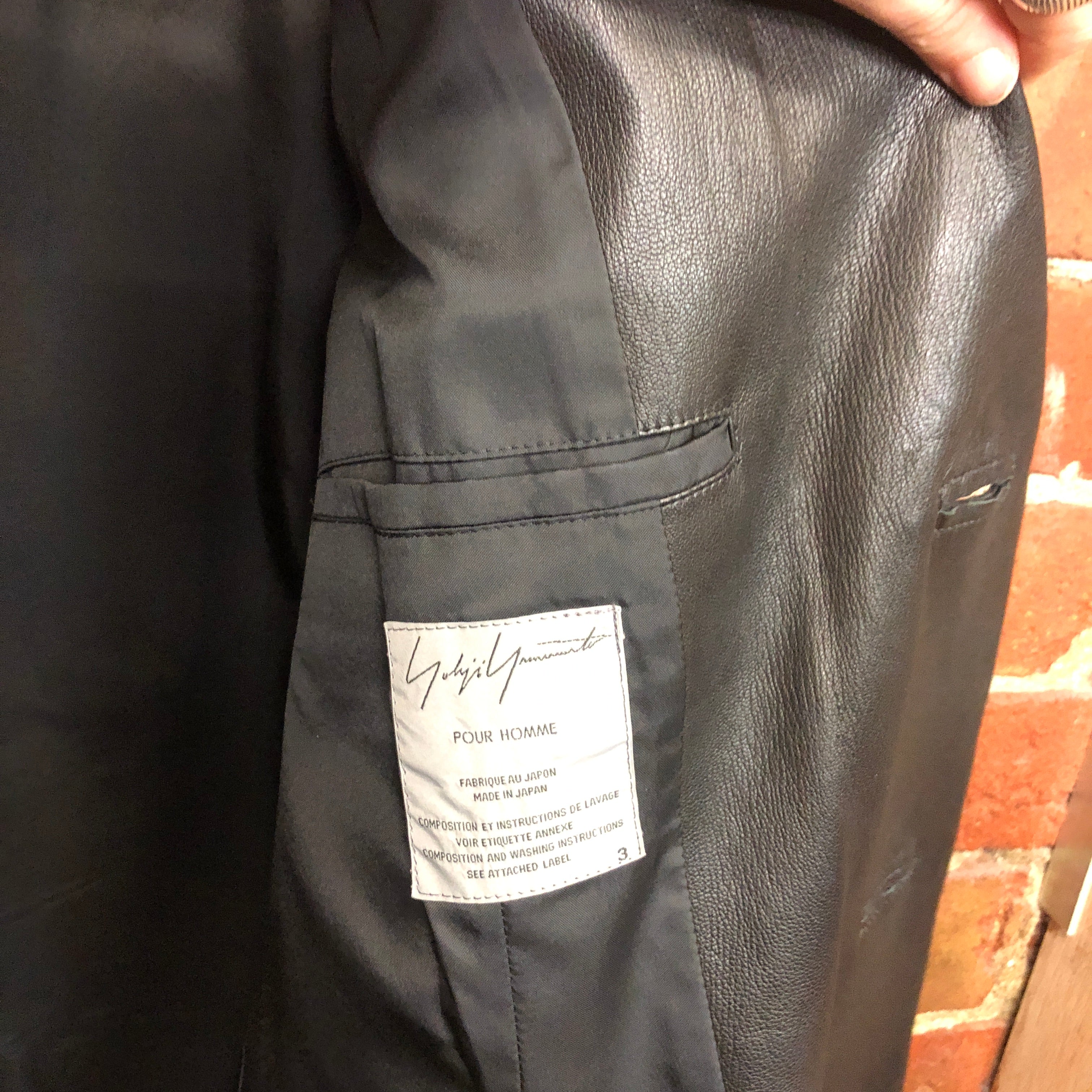 YOHJI YAMAMOTO full length leather coat