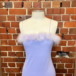USA DESIGNER feather trim gown