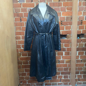 1990's long leather coat