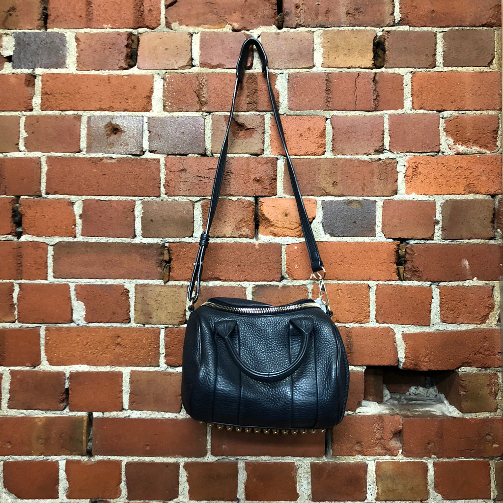 ALEXANDER WANG navy leather handbag