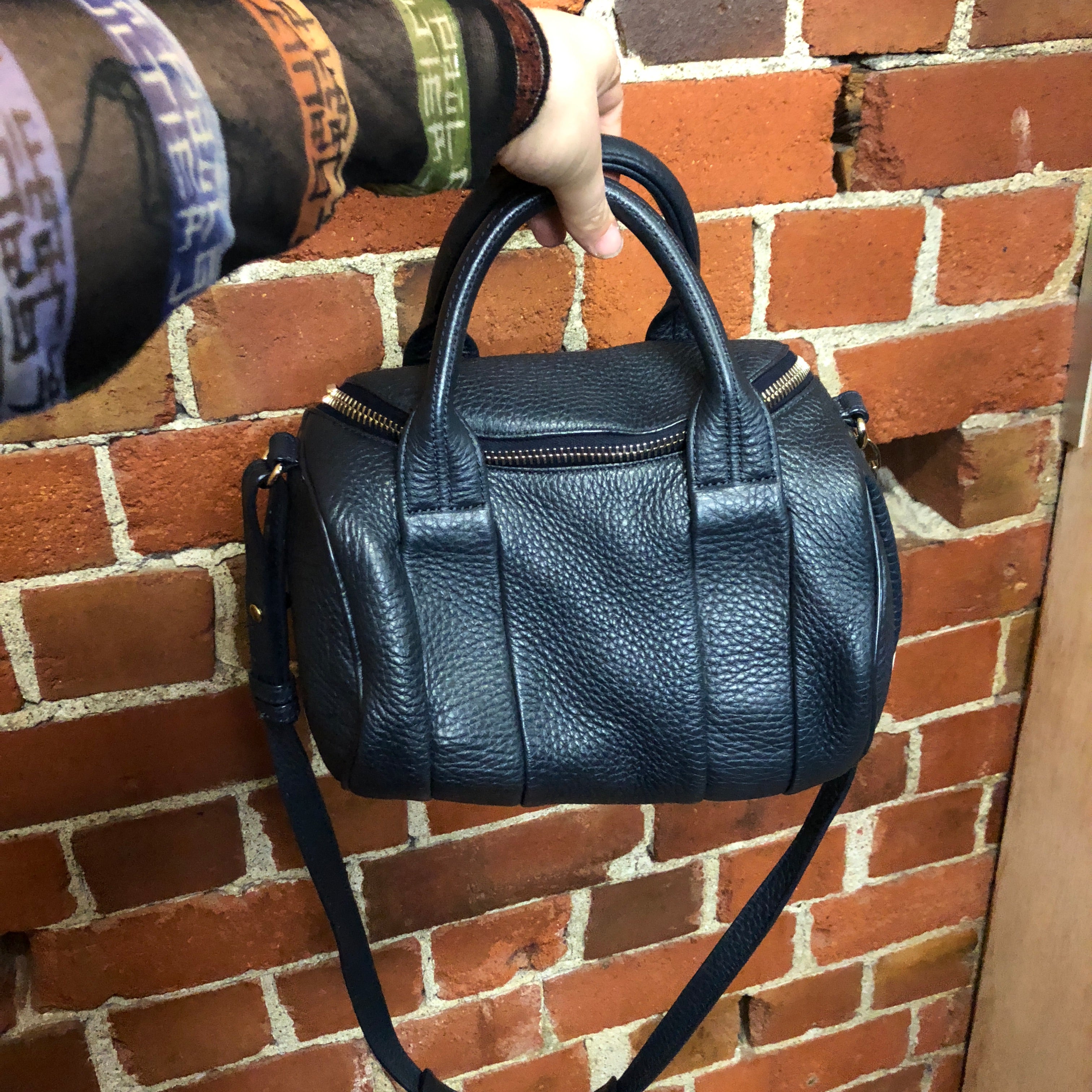 ALEXANDER WANG navy leather handbag