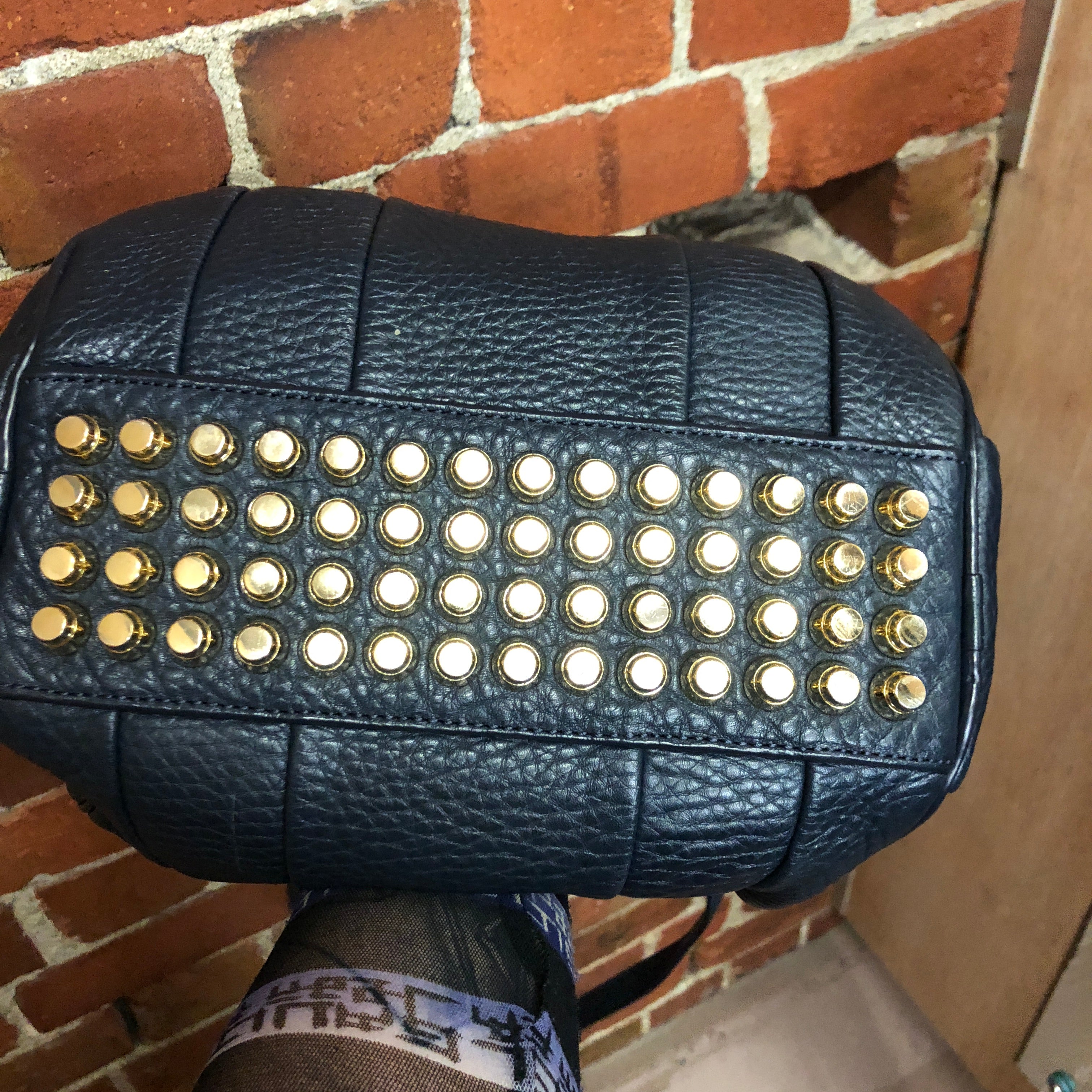 ALEXANDER WANG navy leather handbag