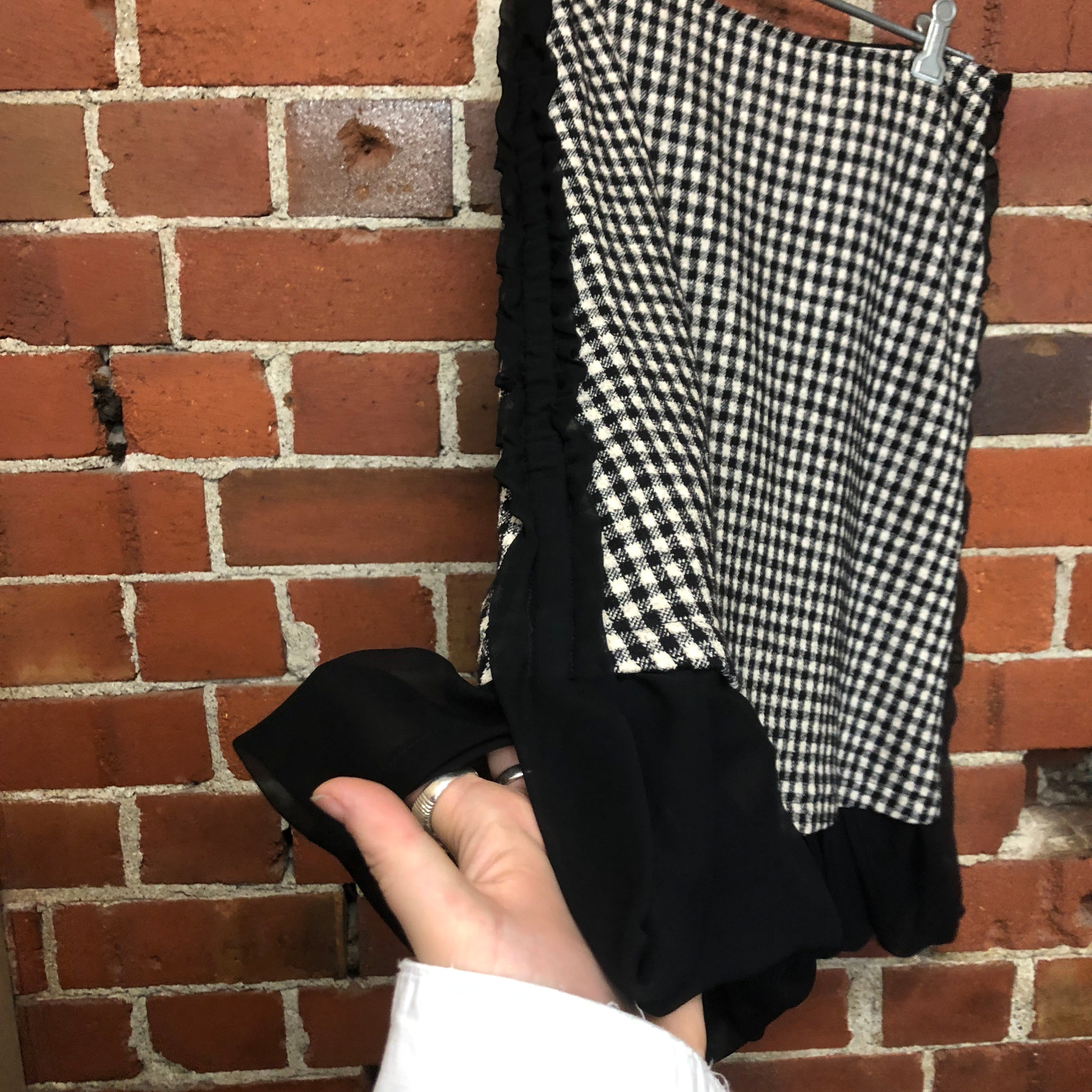 COMME DES GARCONS gingham wool skirt