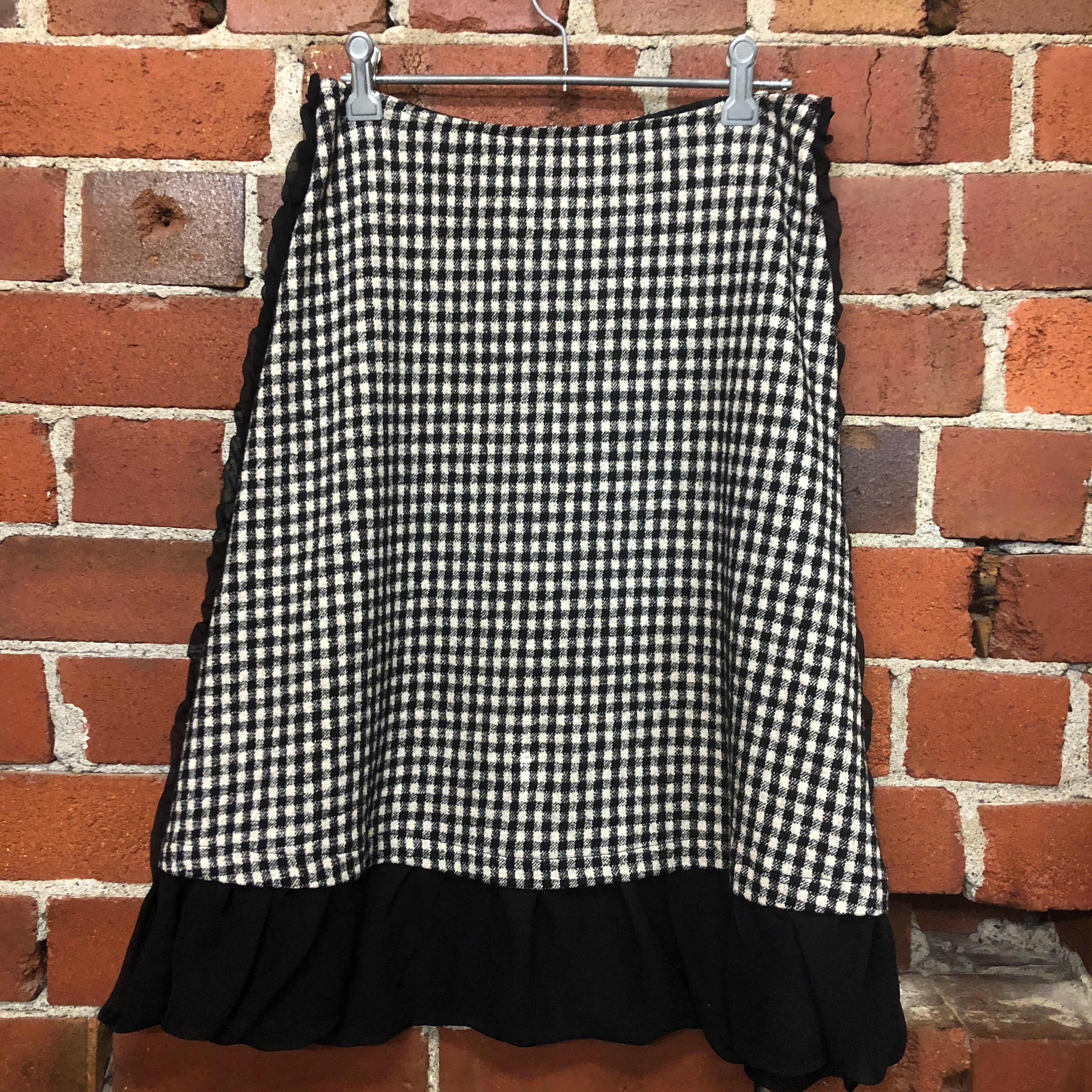 COMME DES GARCONS gingham wool skirt