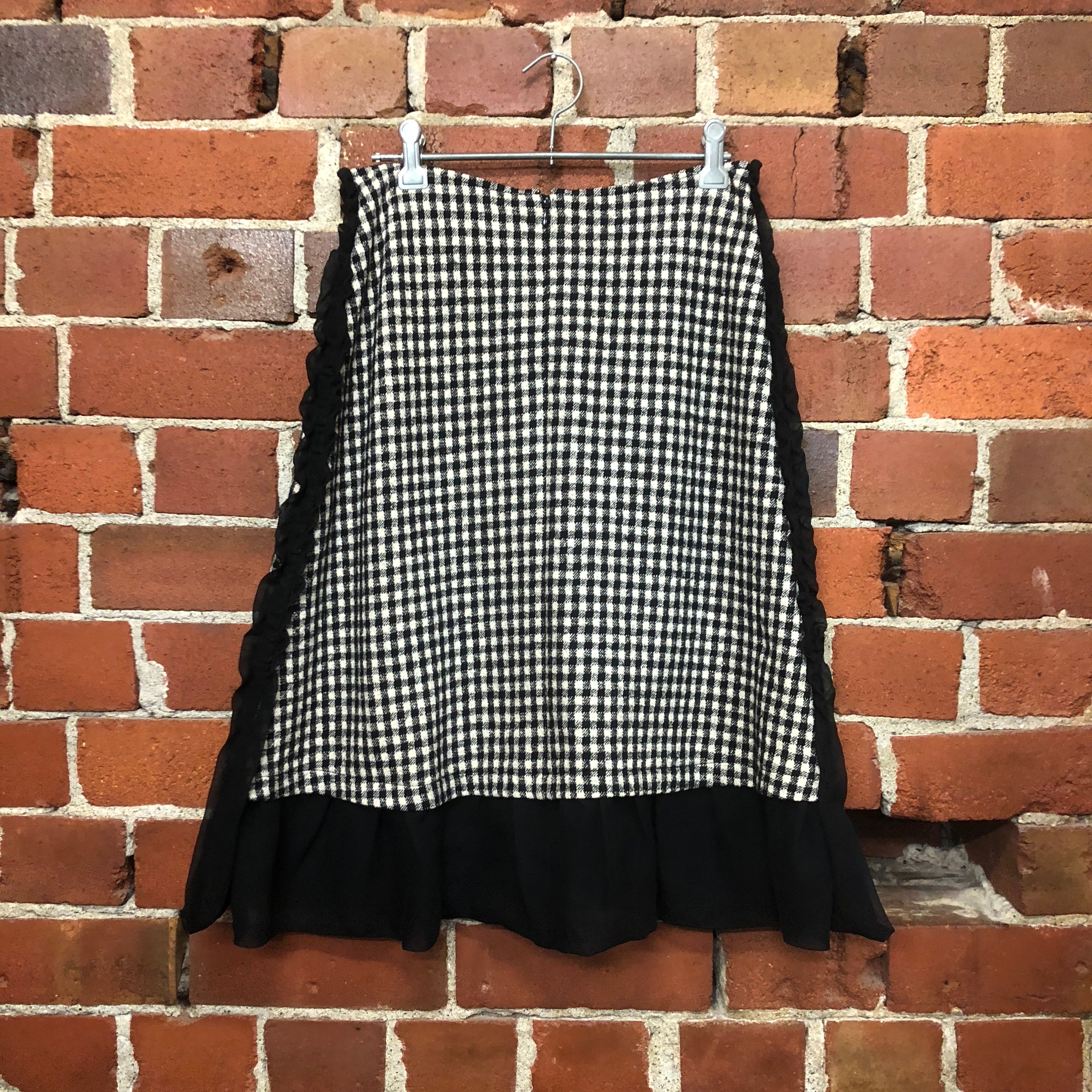 COMME DES GARCONS gingham wool skirt