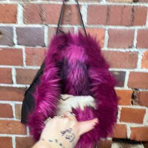 DIESEL faux fur lined handbag