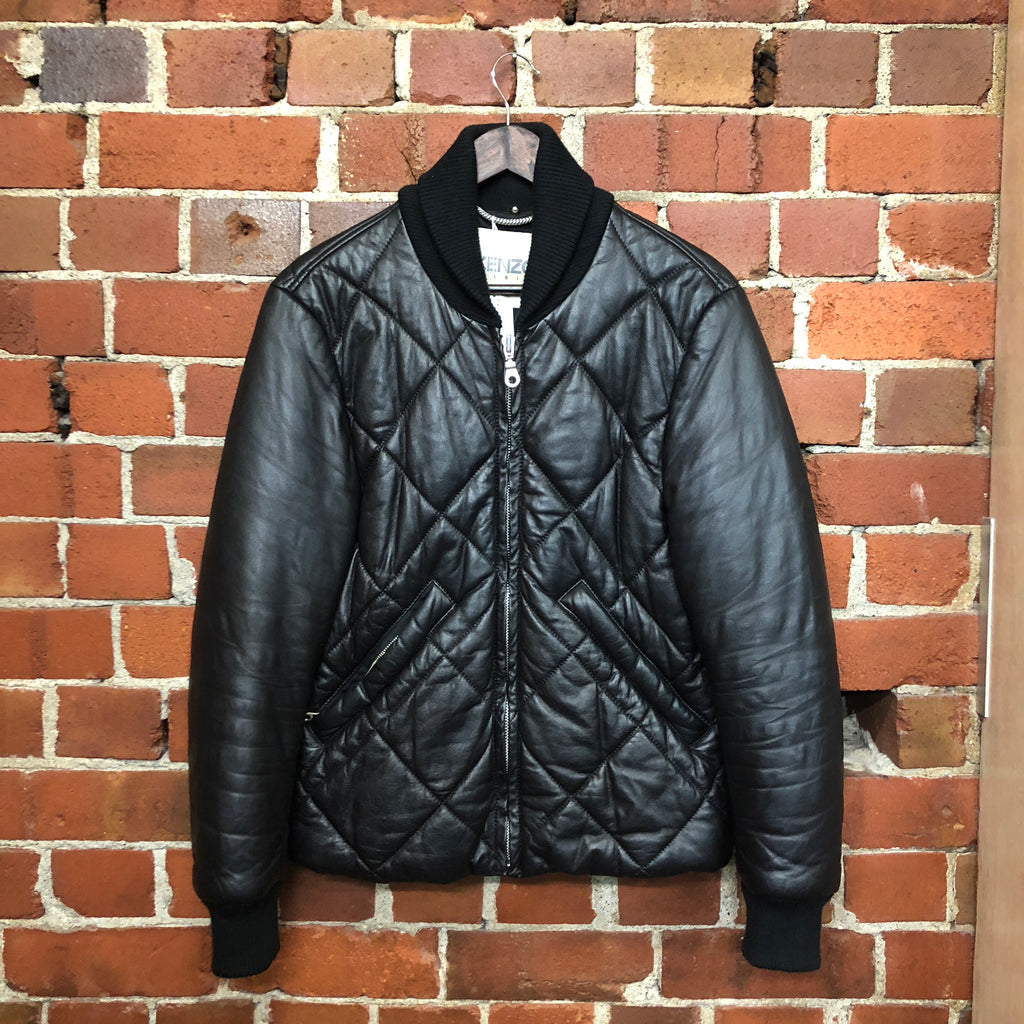 KENZO leather quilted bomber