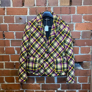 COMME DES GARCONS tartan wool puffer jacket