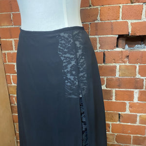 CARLSON silk skirt with lace