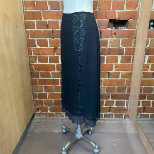 CARLSON silk skirt with lace