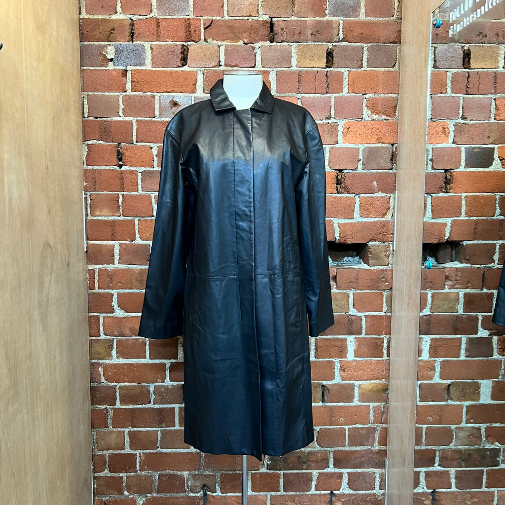 DKNY 2000's leather coat