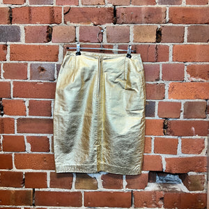 1980'S gold leather skirt
