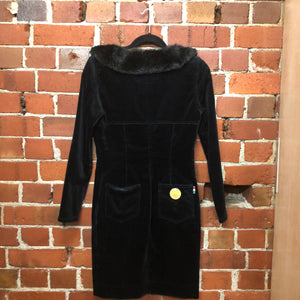 MOSCHINO faux fur trim 1990s dress