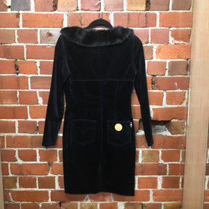 MOSCHINO faux fur trim 1990s dress