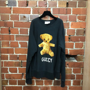 GUCCI cross stitched teddy bear sweatshirt