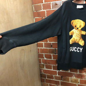 GUCCI cross stitched teddy bear sweatshirt