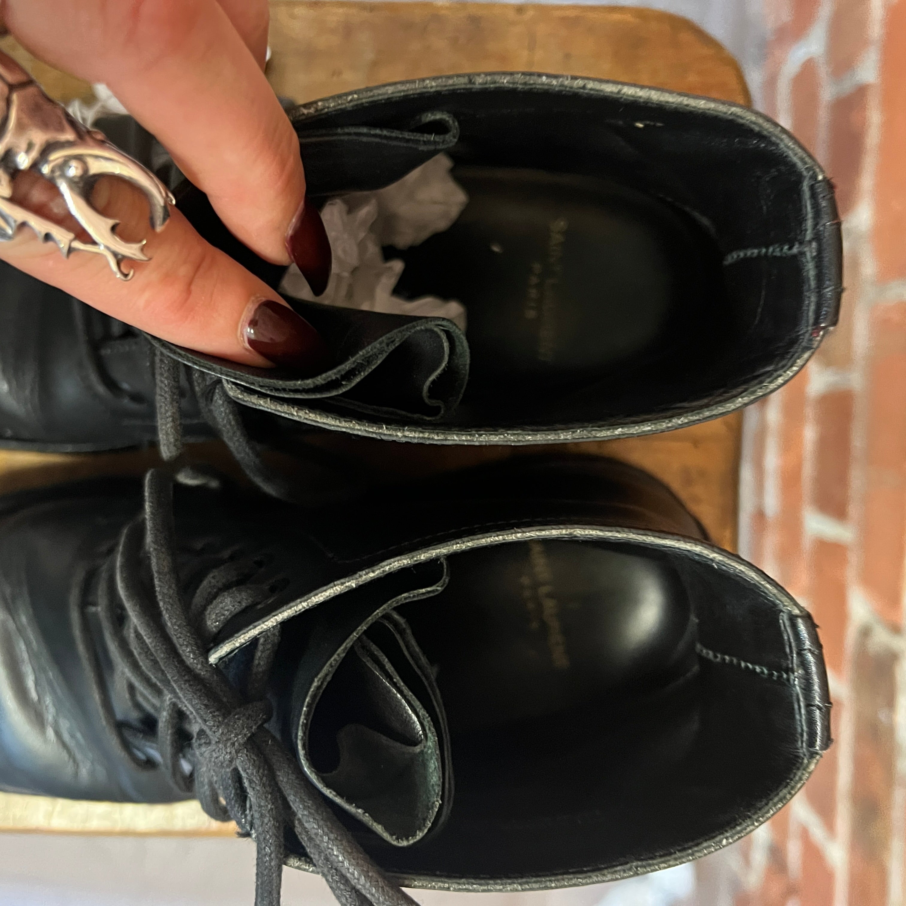 SAINT LAURENT leather boots 38