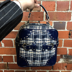JUNYA WATANABE patent leather and tweed handbag