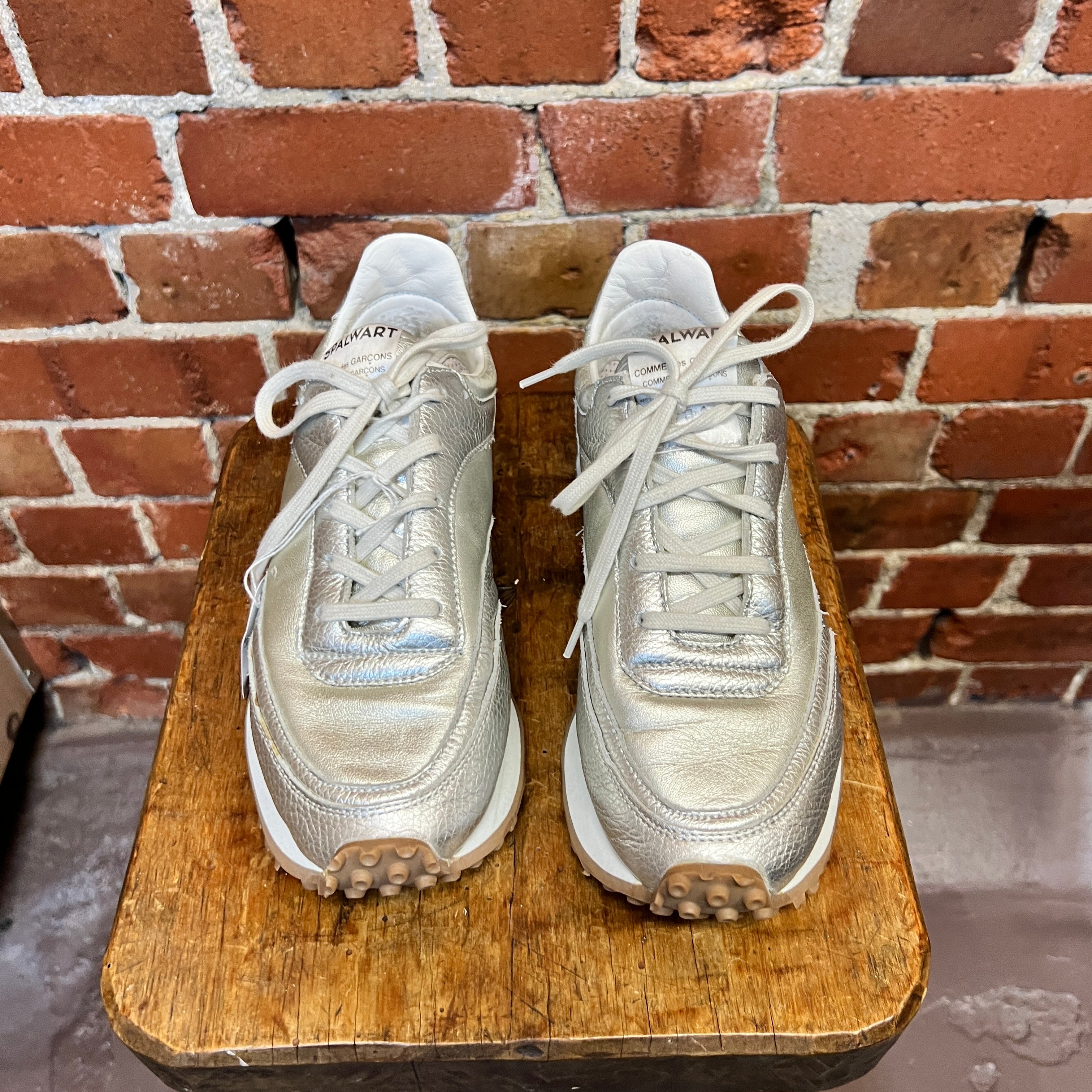 SPALWART X CDG silver leather sneakers 39
