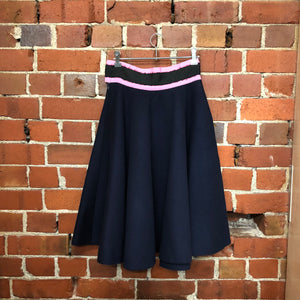 JOURDEN wool and ribbon trim skirt