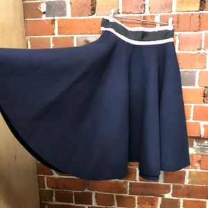 JOURDEN wool and ribbon trim skirt