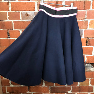 JOURDEN wool and ribbon trim skirt