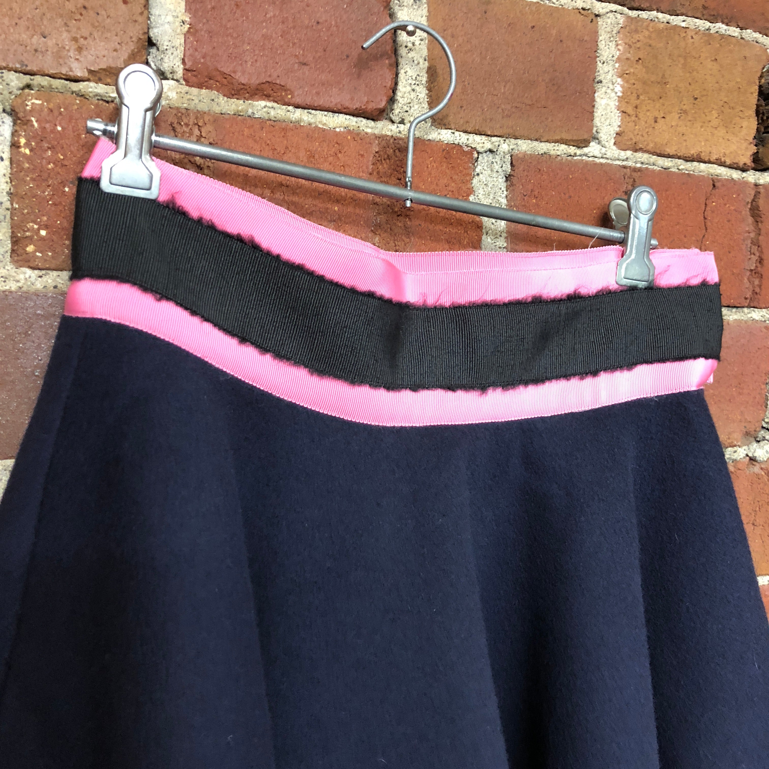 JOURDEN wool and ribbon trim skirt