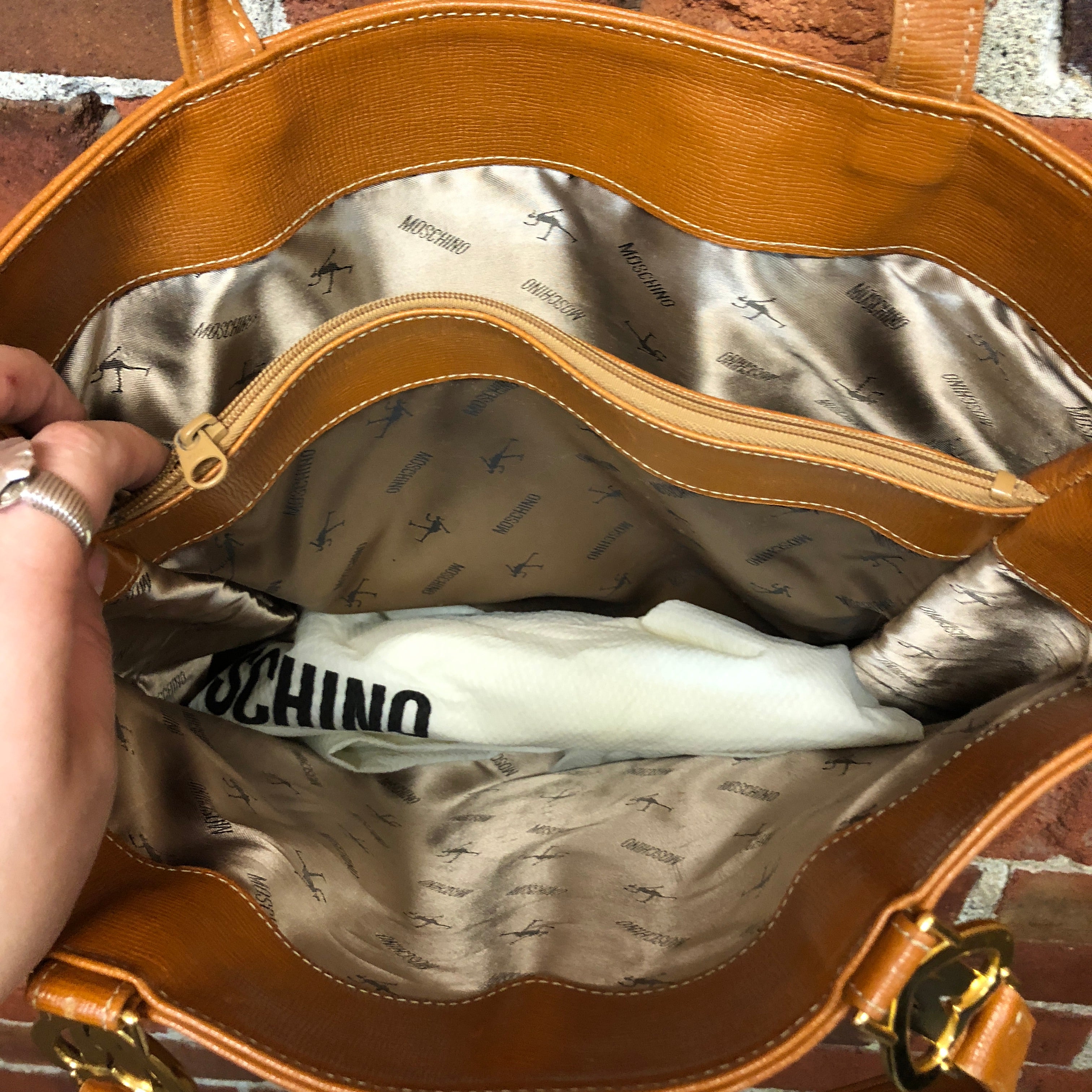 MOSCHINO leather tote 1990s handbag