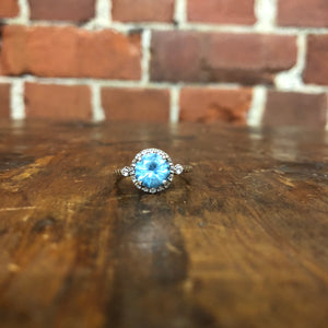 Sterling silver and blue topaz ring
