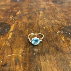 Sterling silver and blue topaz ring