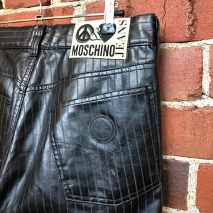 MOSCHINO pinstripe vinyl pants!