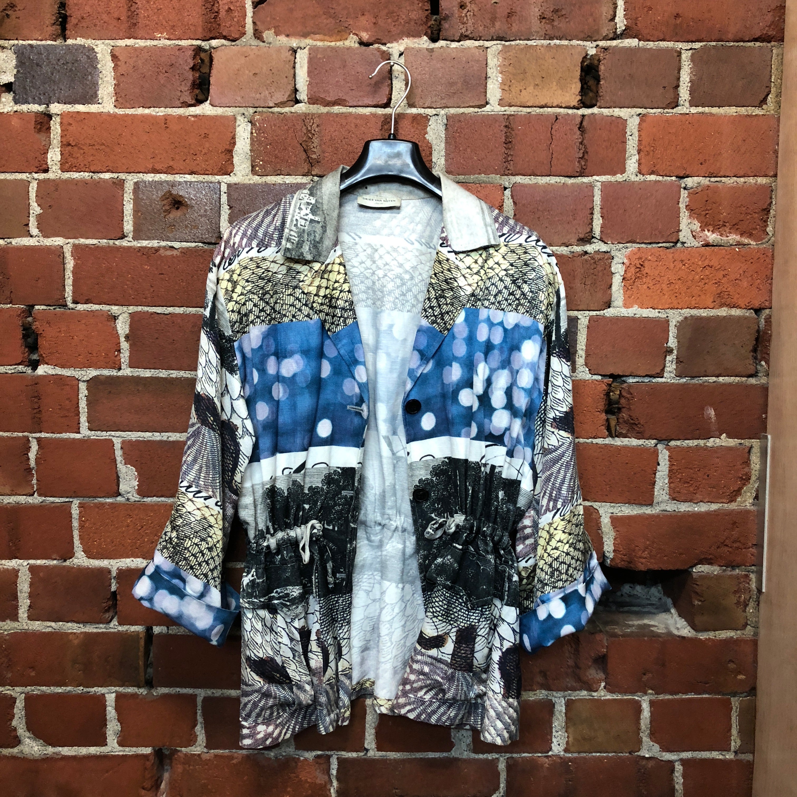 DRIES VAN NOTEN linen patterned jacket