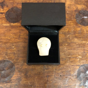 NEIL ADCOCK New Zealand Topaz, 24K gold and sterling silver skull ring