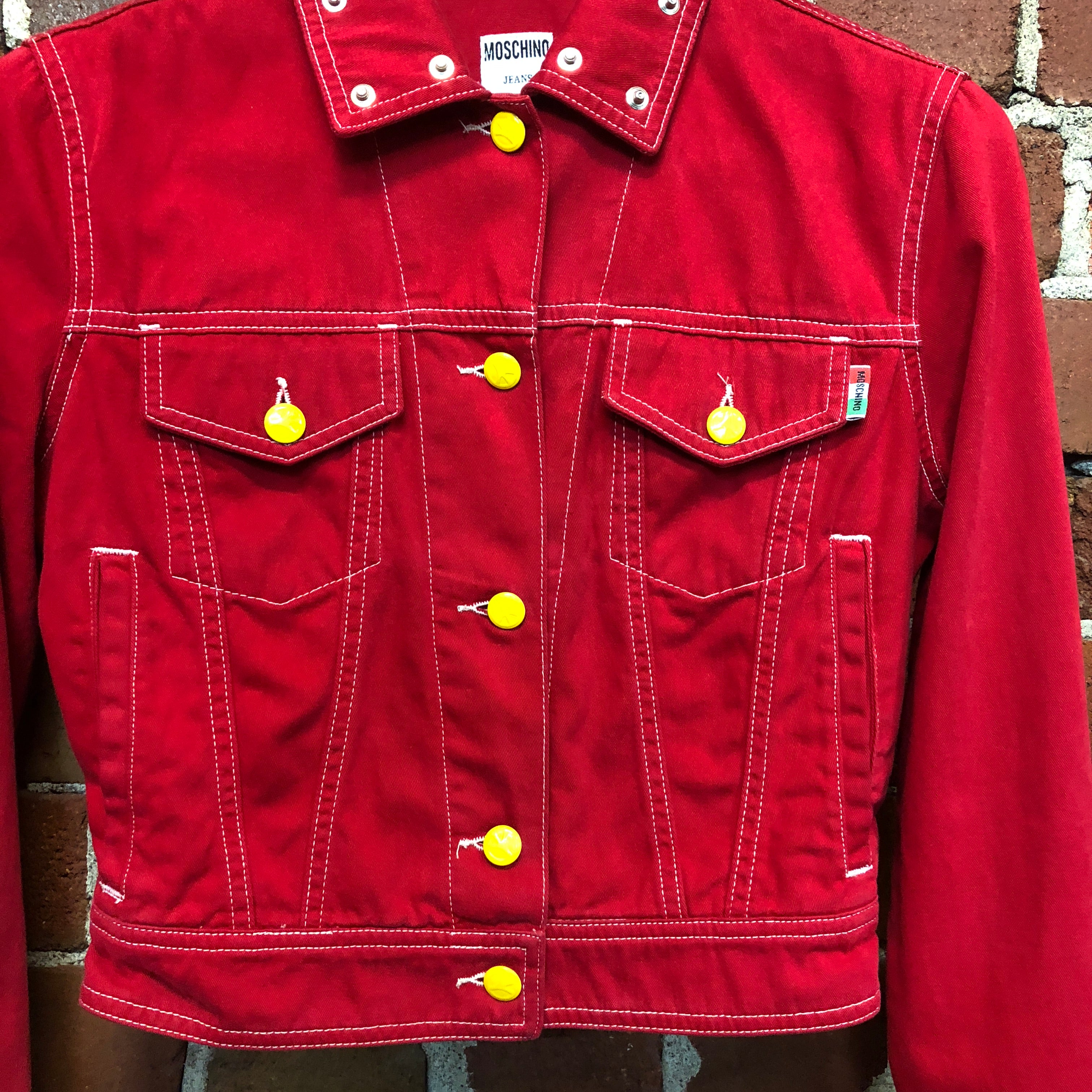 MOSCHINO 1990s red denim jacket