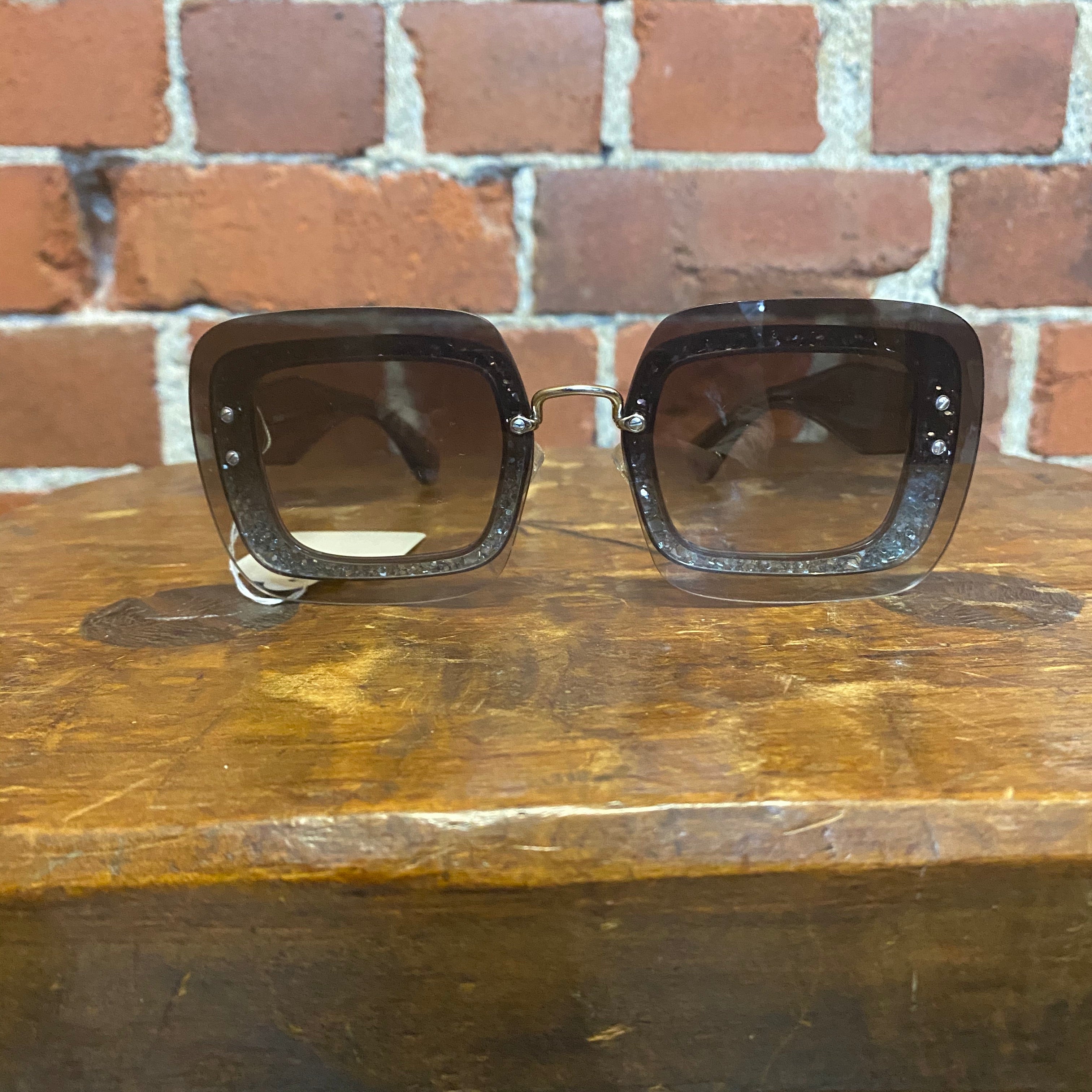MIU MIU grey double fram sunglasses